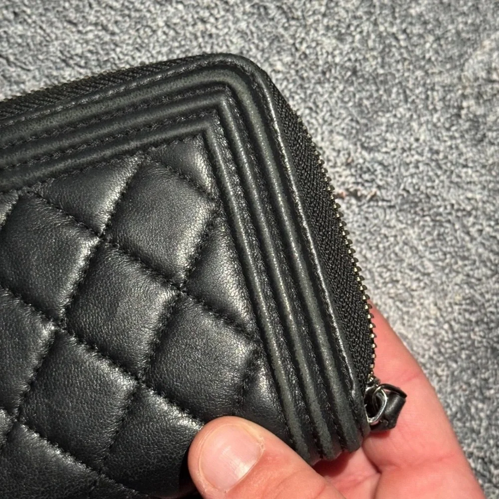 CHANEL Black Boy Zip Around Quilted Leather Wallet - Picture 8 of 15